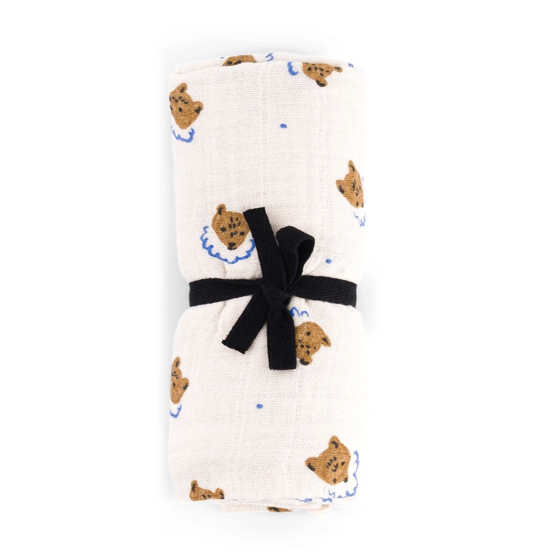 Schaltuch aus Musselin 'BIANCA TEDDY ECRU' 70 x 70 cm