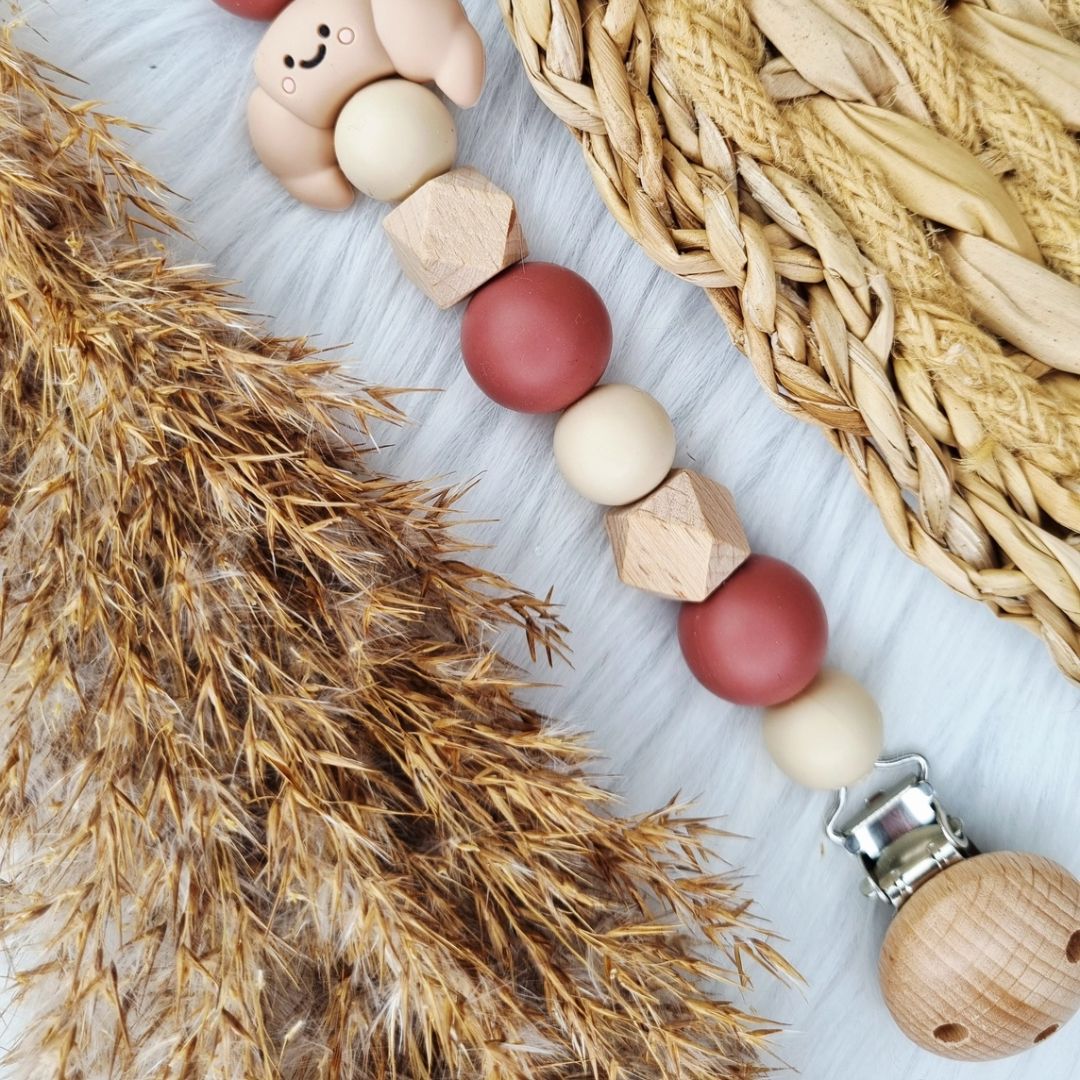 Schnullerkette Croissant blush