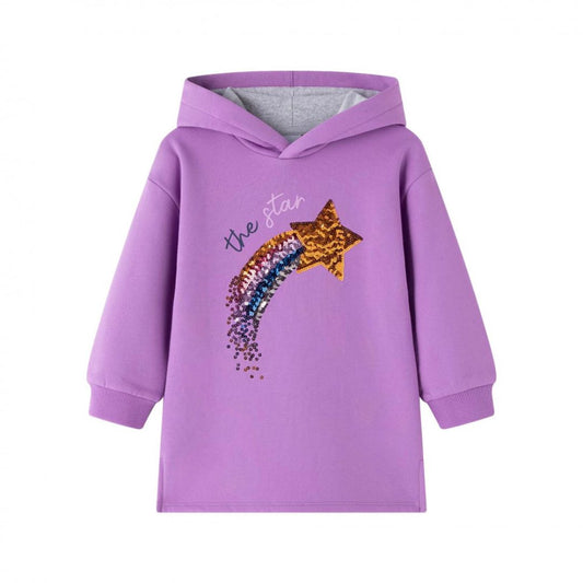 Sweatshirtkleid mit Kapuze lila