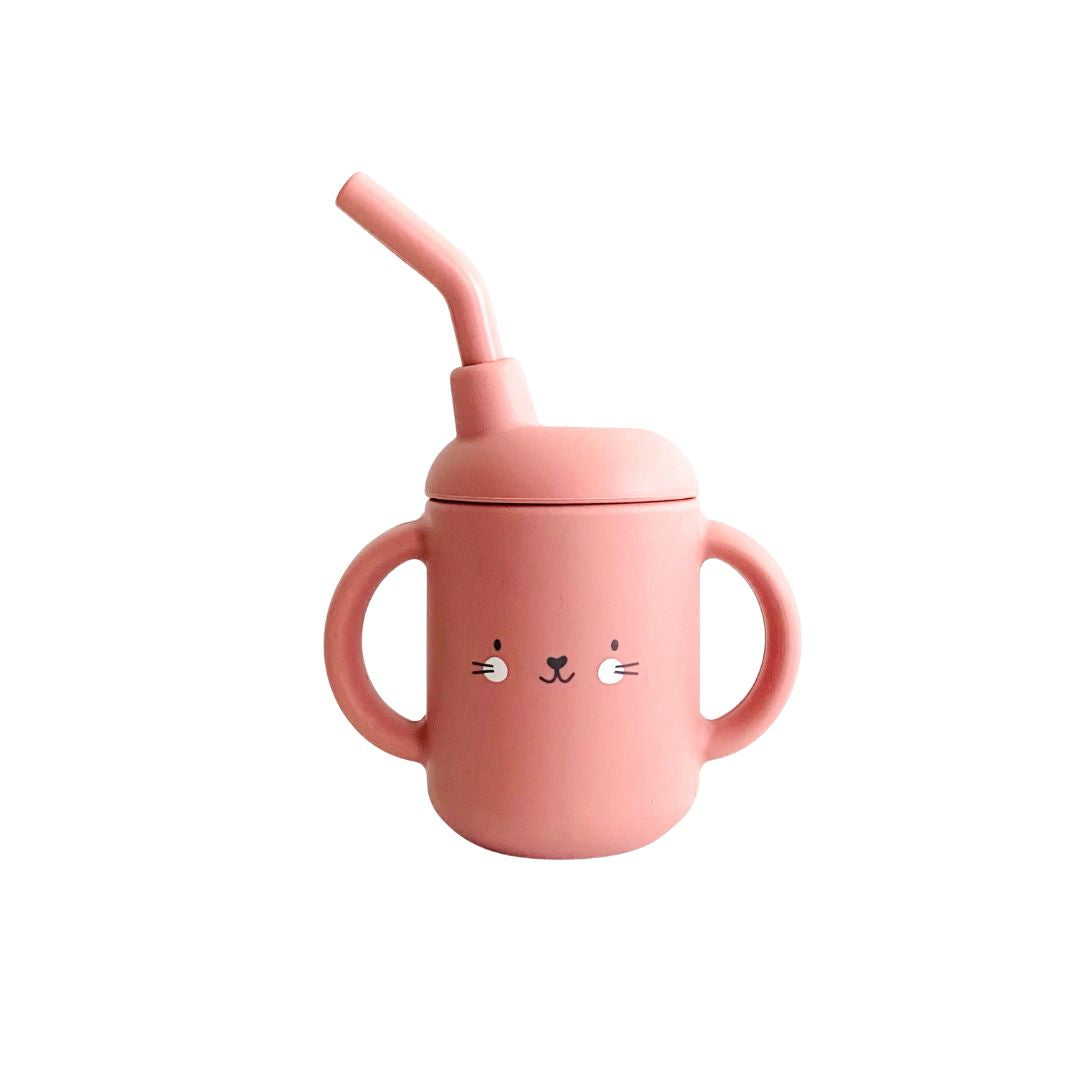 Trinkbecher mit Strohhalm für Kinder 'Kitty'