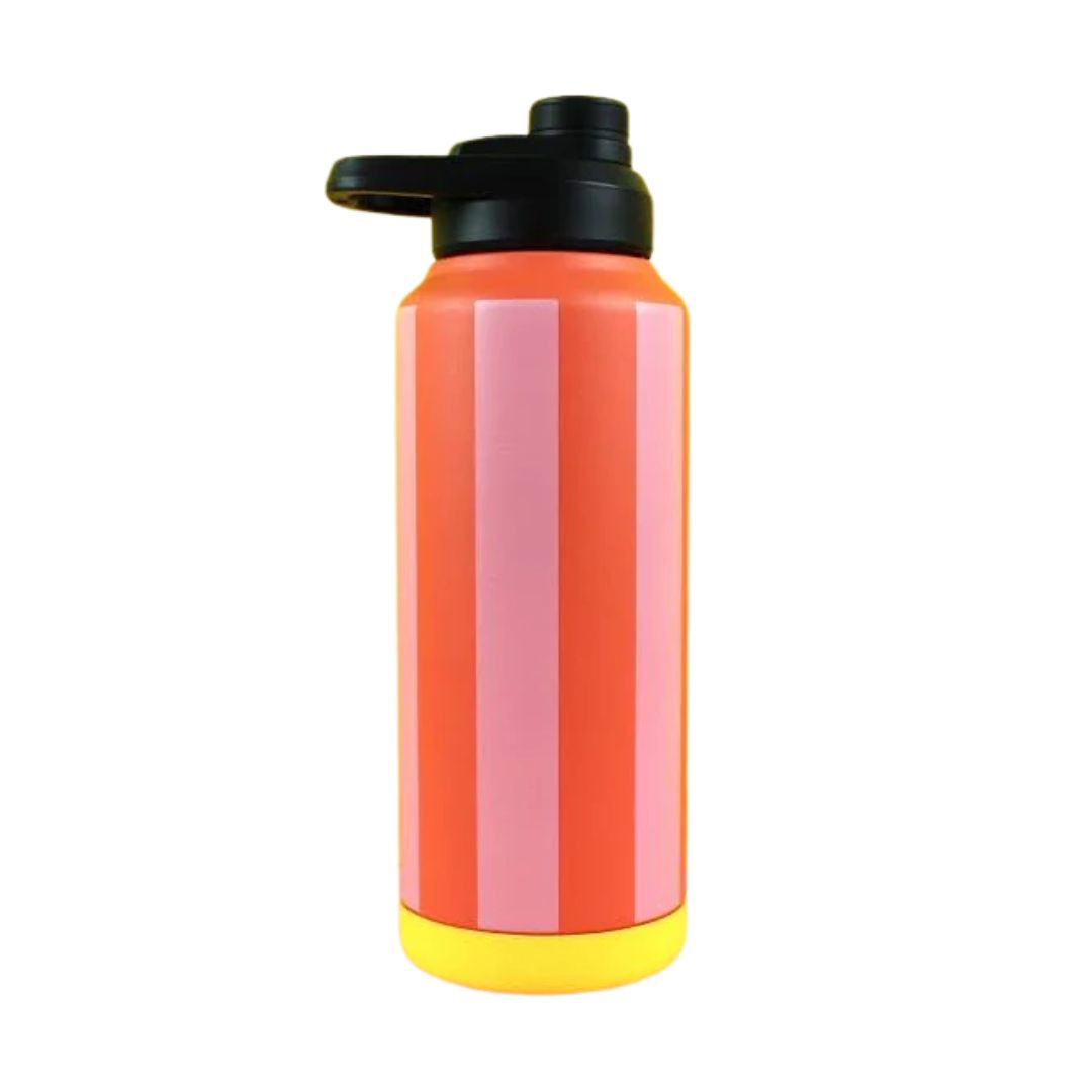 Trinkflasche Stripes feuerrot/rosa/gelb 1000 ml