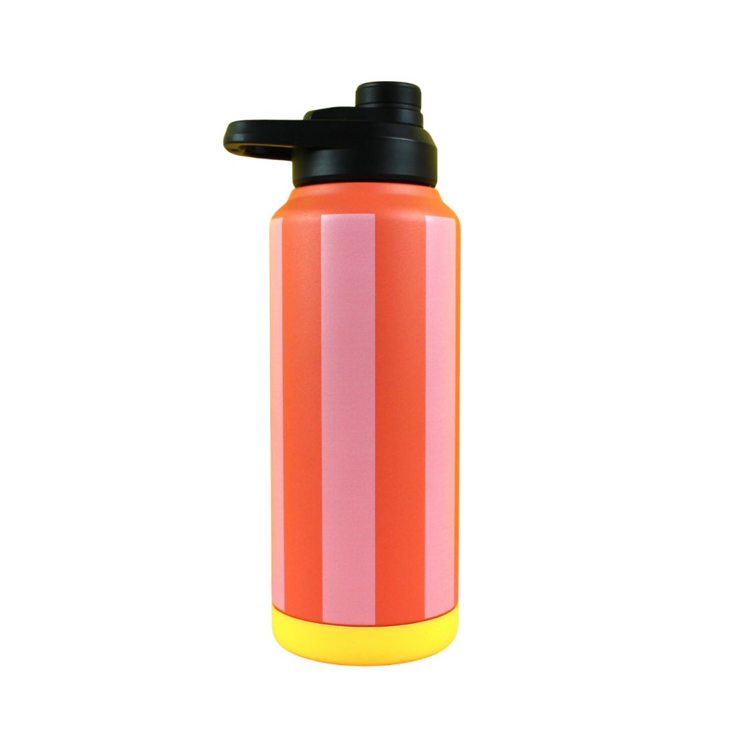 Trinkflasche Stripes feuerrot/rosa/gelb 1000 ml