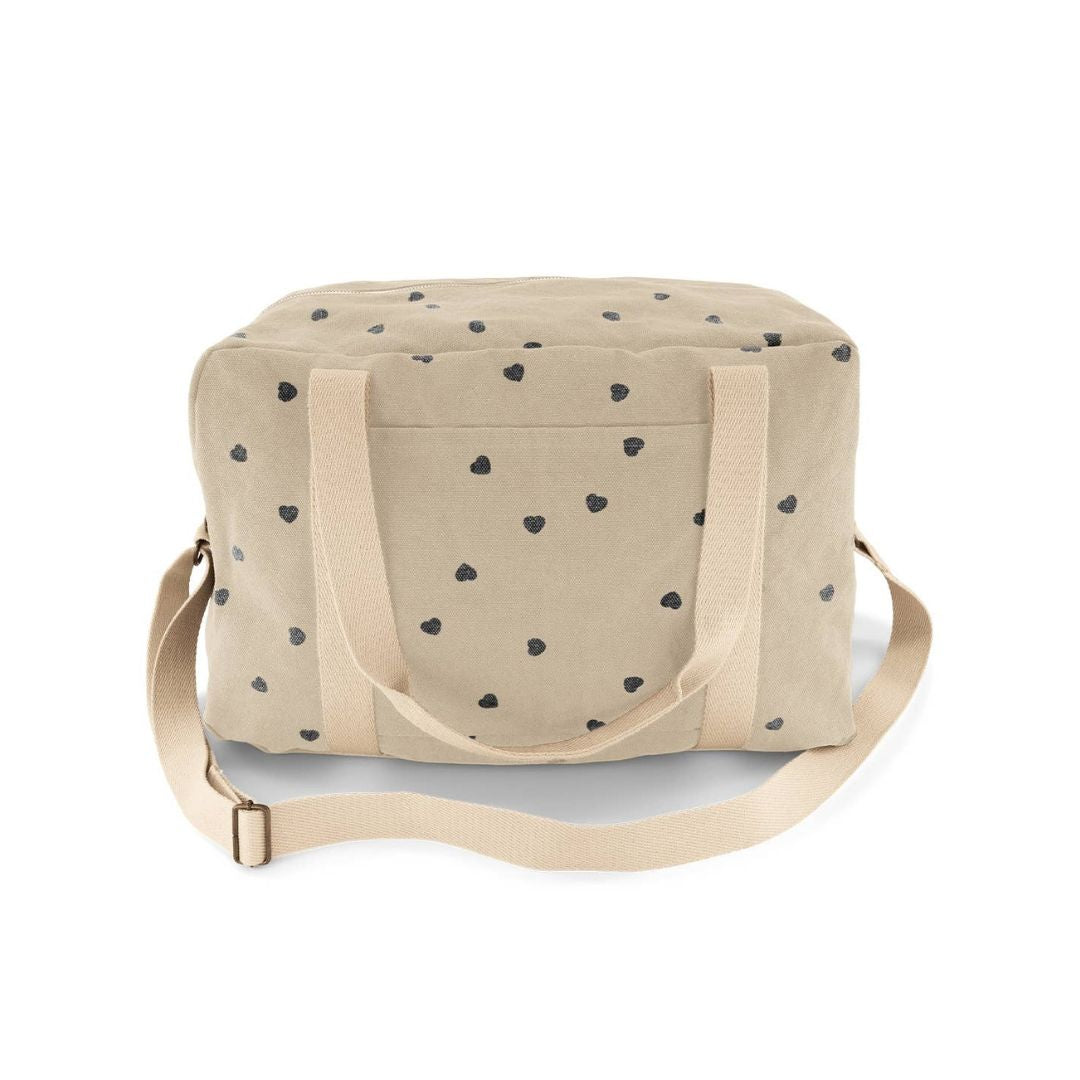 Damen Tasche beige mit Herzmuster