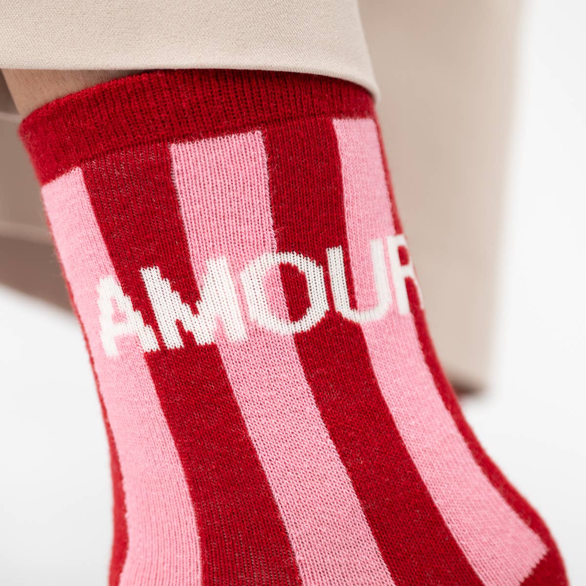Gestreifte Socken 'Amour'