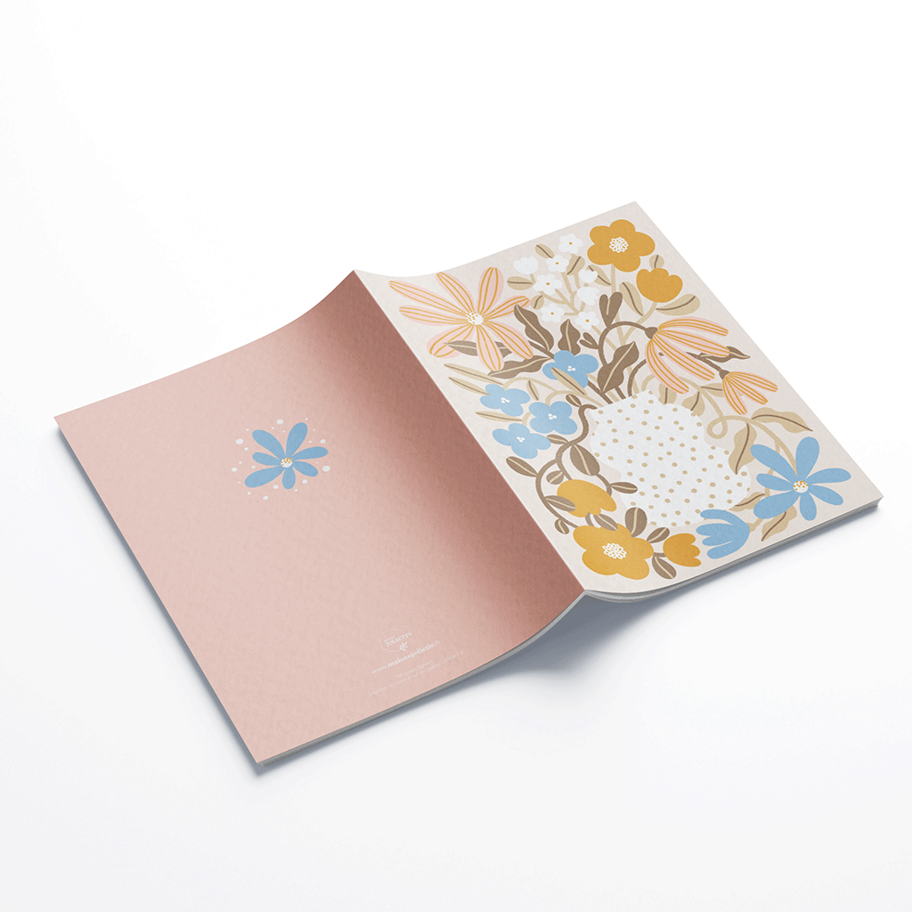 Notizbuch A5 'Myosotis & Capucine'