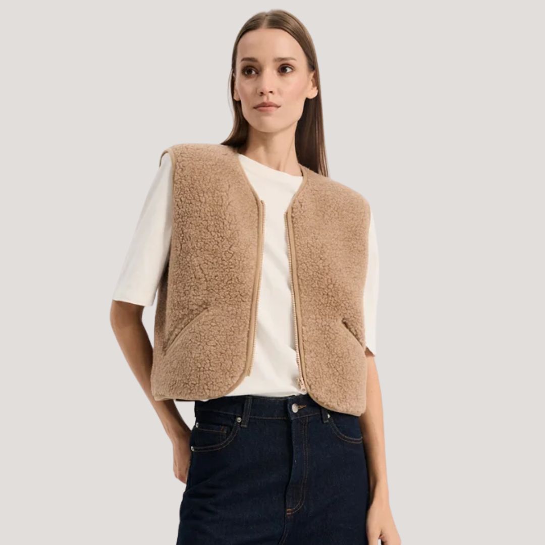 Damen Weste 'POS' venetian tan