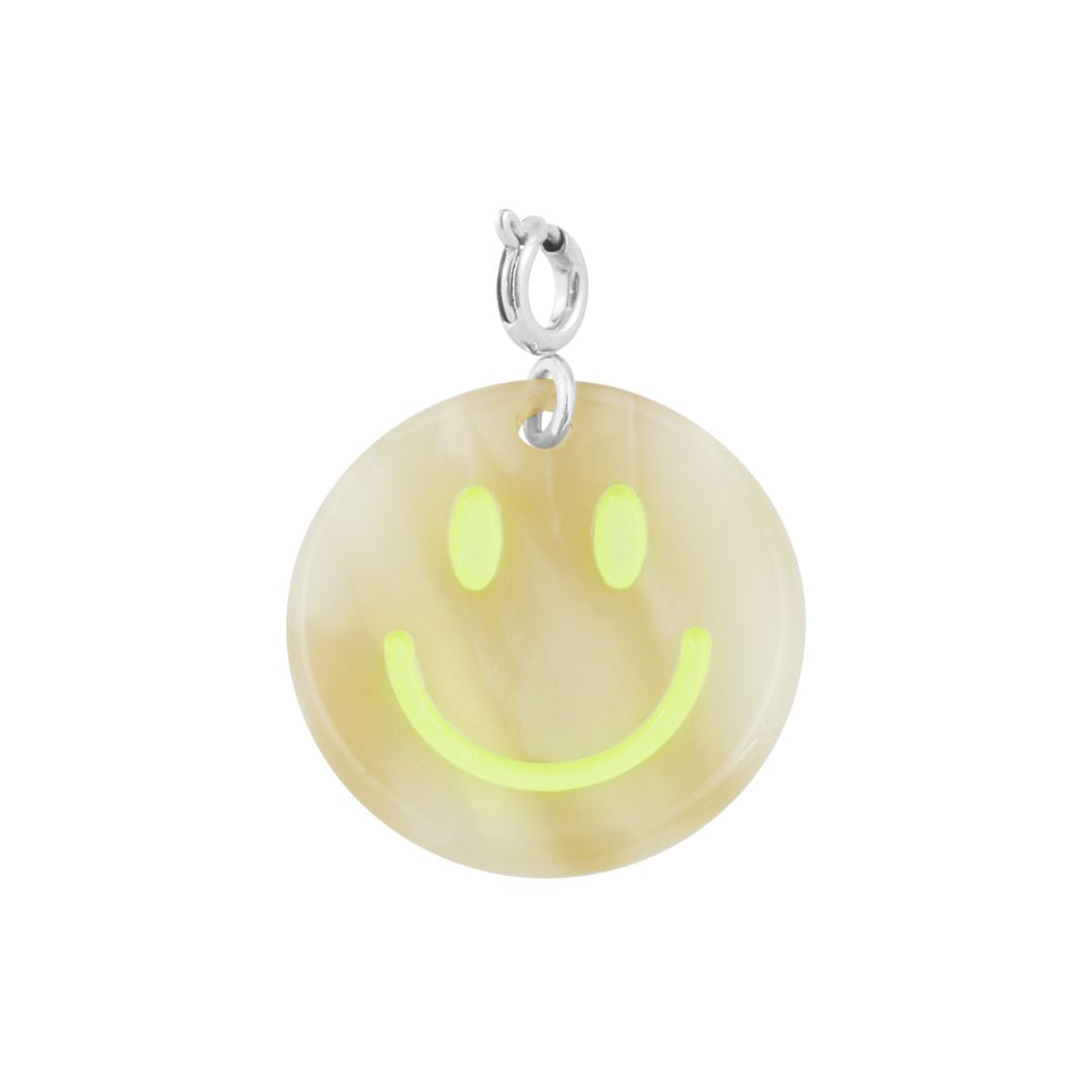 Anhänger Smiley beige/silber