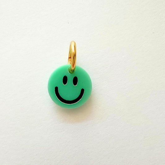 Anhänger Smiley grün/gold