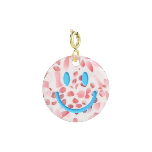 Anhänger Smiley rosa/gold