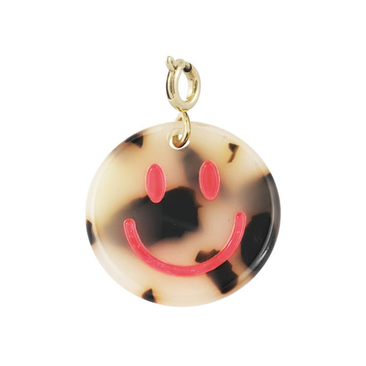 Anhänger Smiley leo/pink - gold