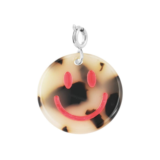 Anhänger Smiley leo/pink - silber