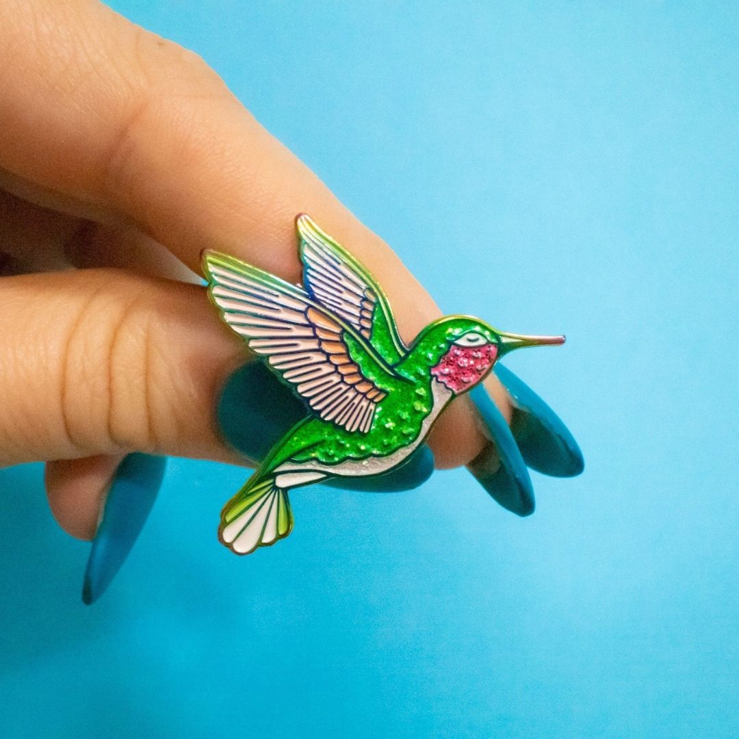 Anstecker 'Kolibri Pin' grün