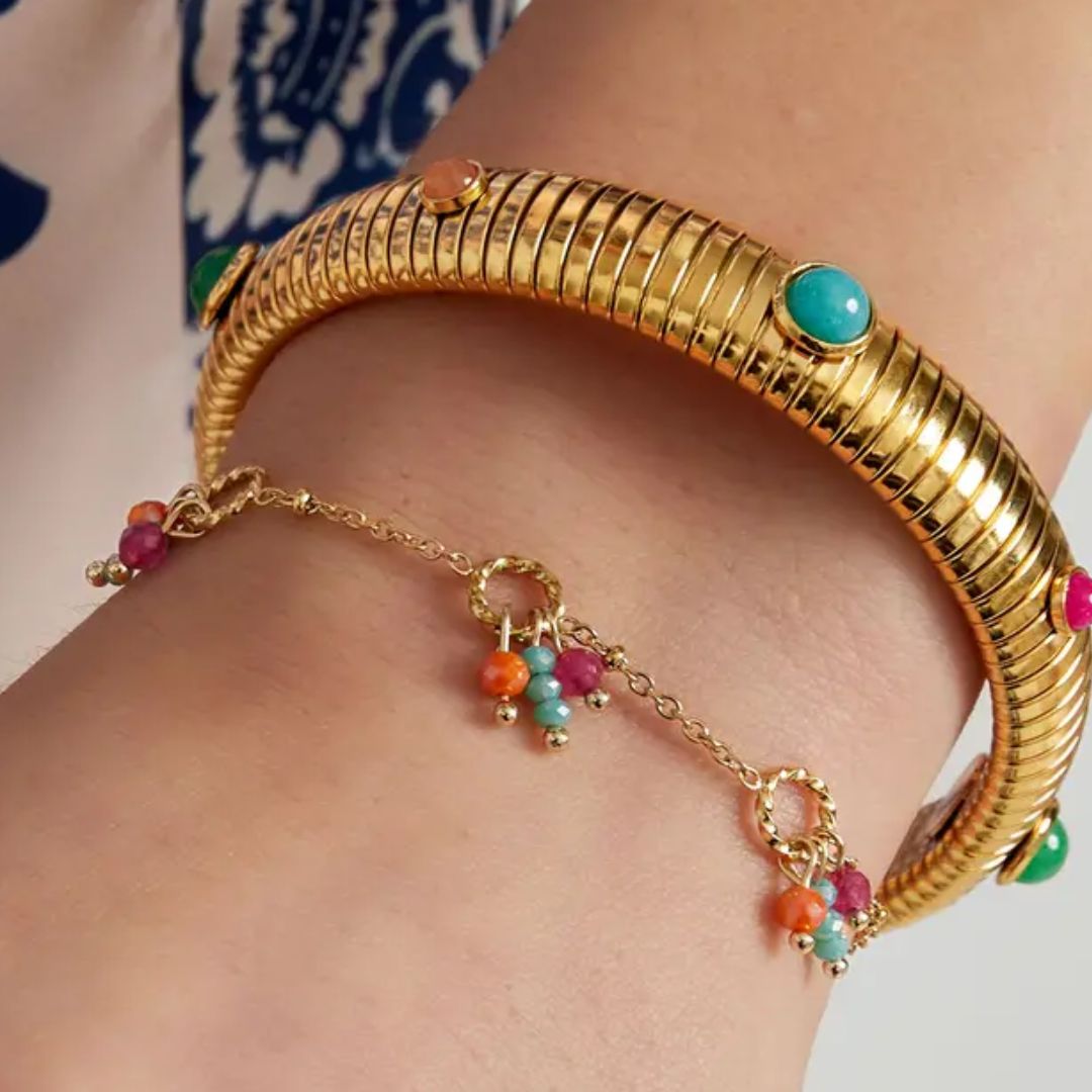 Damen Armband bunt mit Glasperlen