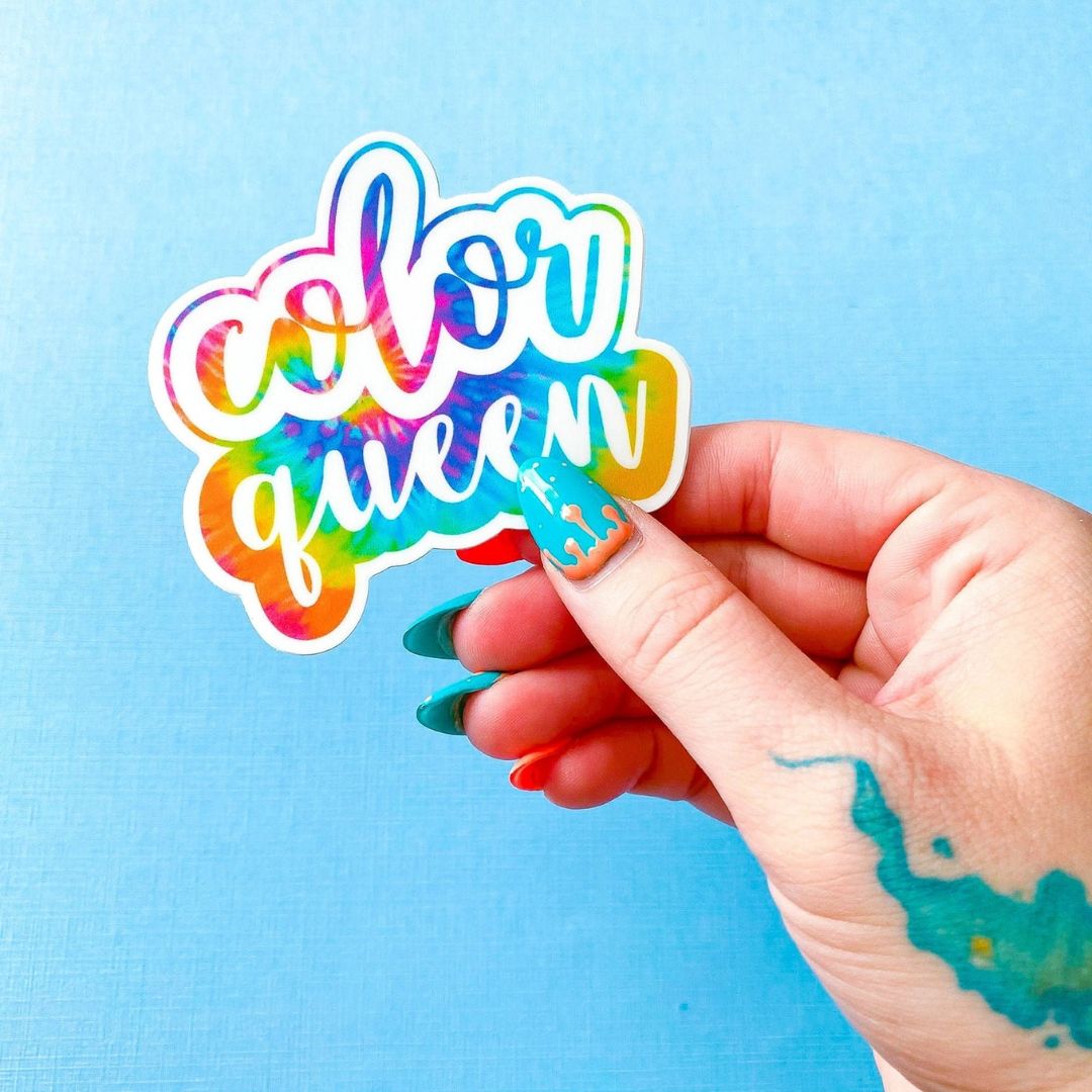 Aufkleber holografisch Color Queen' Regenbogen Sticker