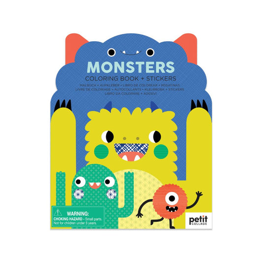 Lustiges Ausmal-Buch mit Stickern 'Kleine Monster'