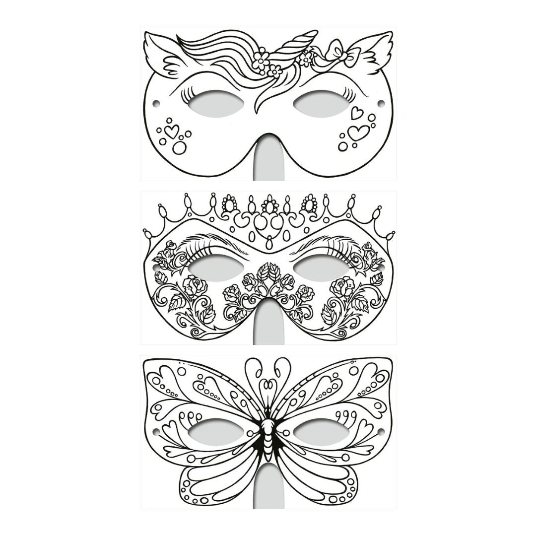 Zauberhafte Masken zum Ausmalen