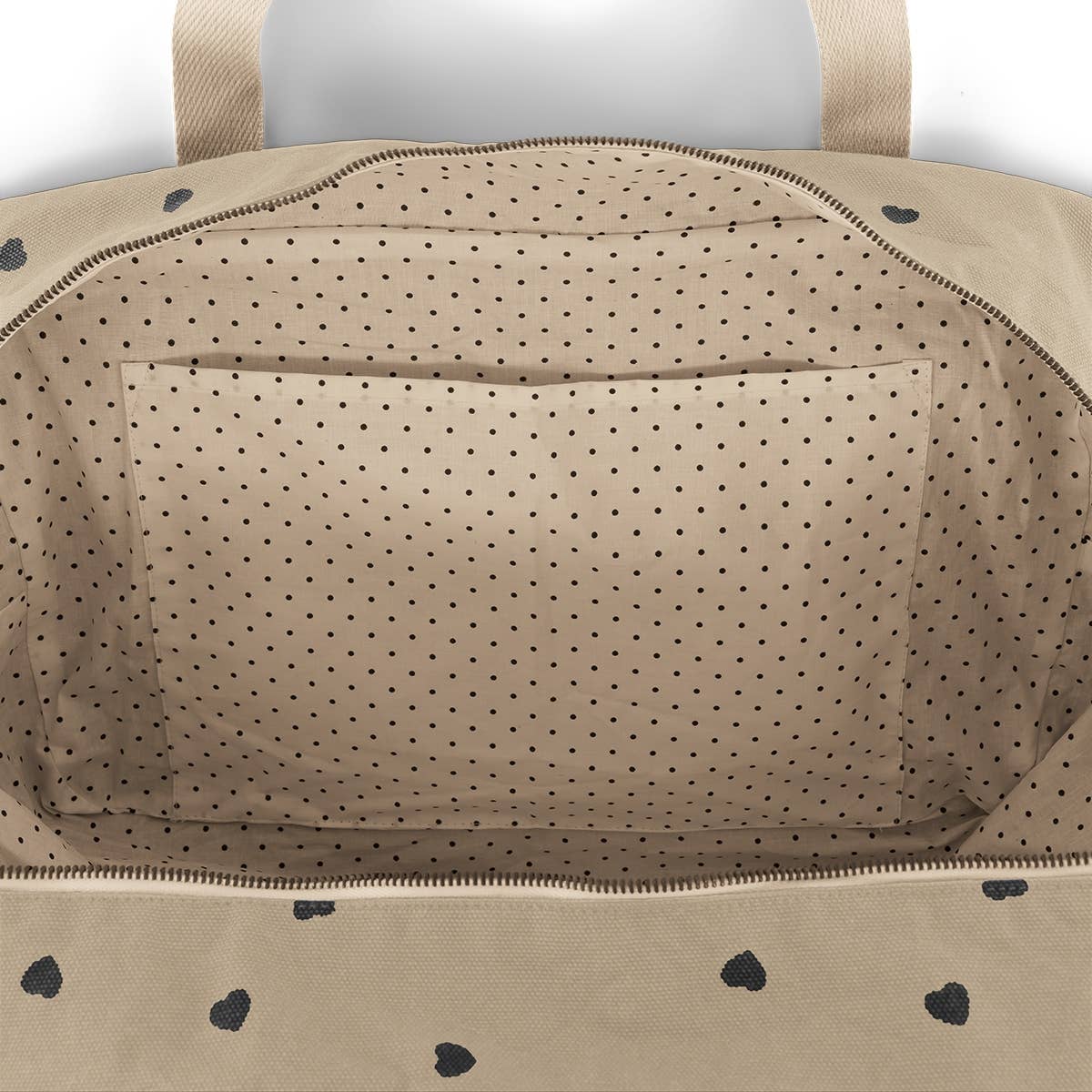 Damen Tasche beige mit Herzmuster