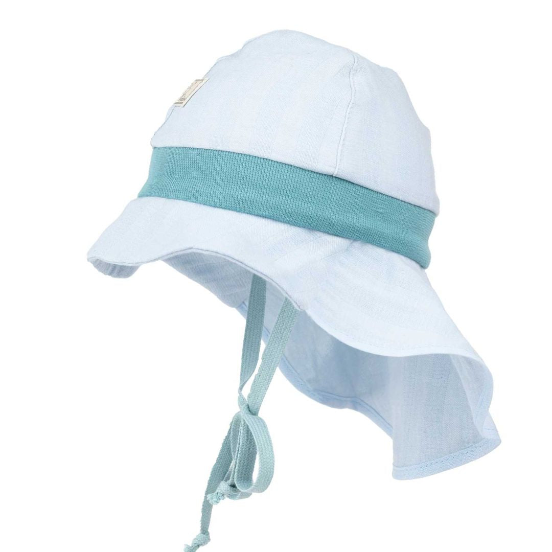 PICKAPOOH | Musselin Mütze 'Feuerwehr' blue surf