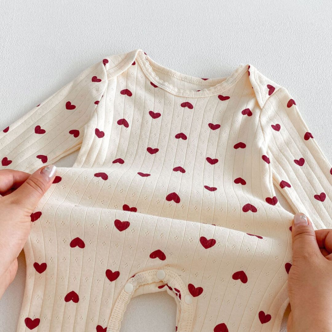 Süßer Baby Baumwoll-Overall 'Hearts Romper'