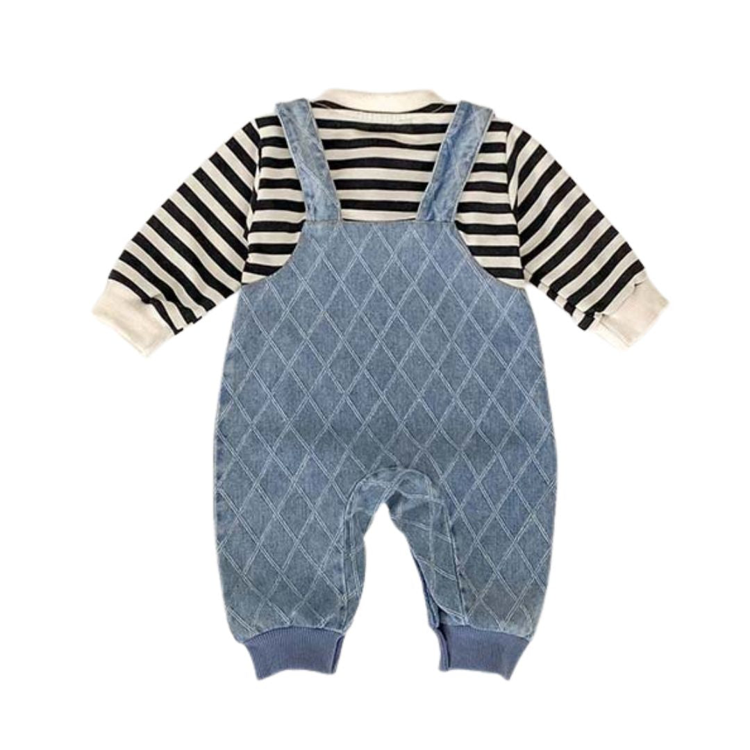 Baby Overall Streifen & Argyle-Muster