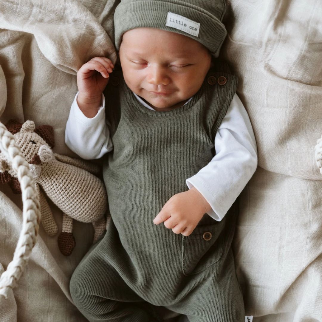 Baby Ribstrick Set in olive 5-teilig