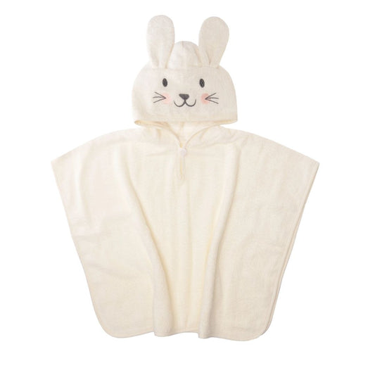 Kapuzenponcho mit Hasen-Ohren beige