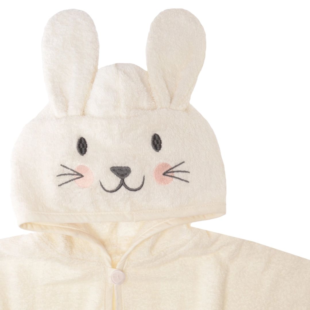 Kapuzenponcho mit Hasen-Ohren beige