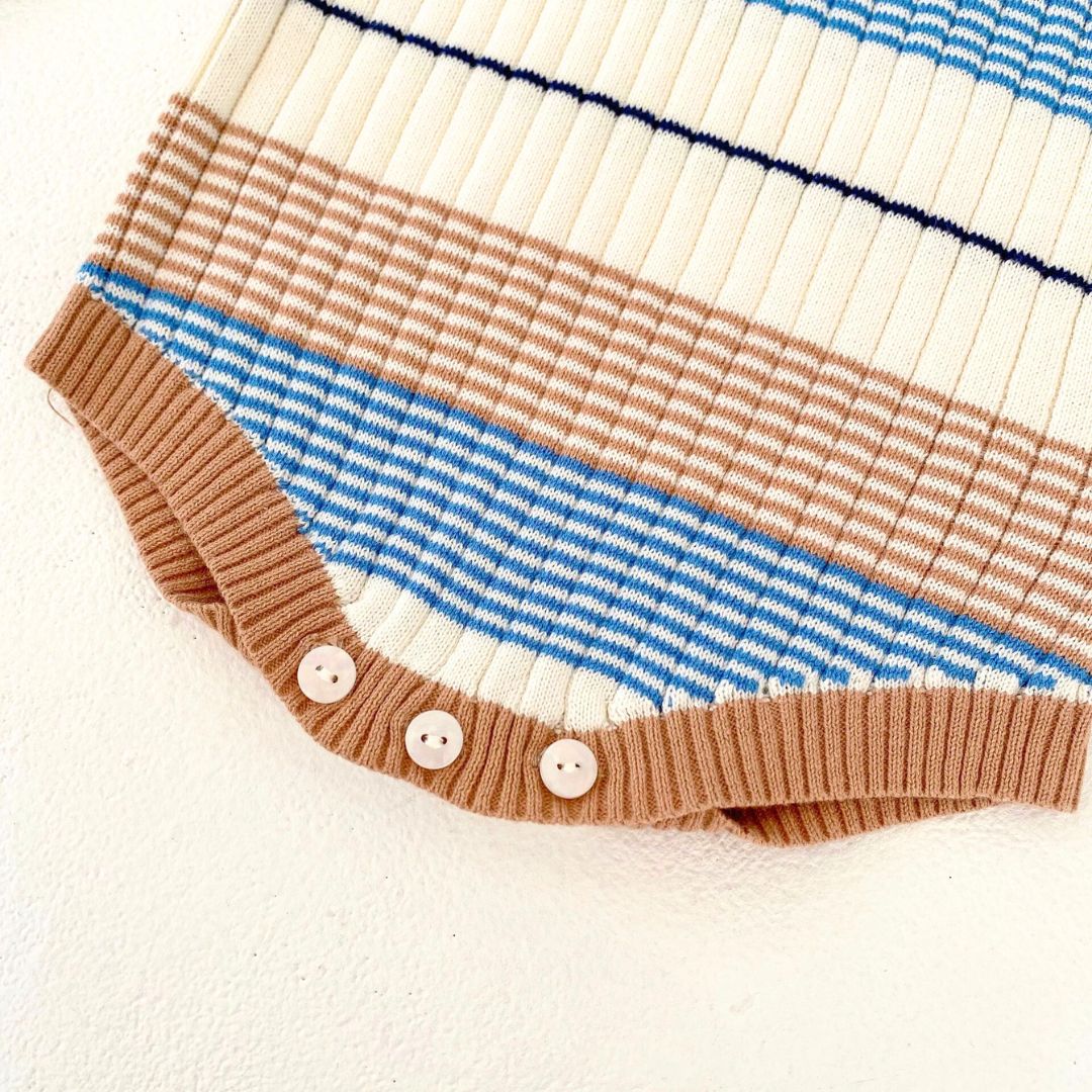 Baby Langarm Strick Body gestreift