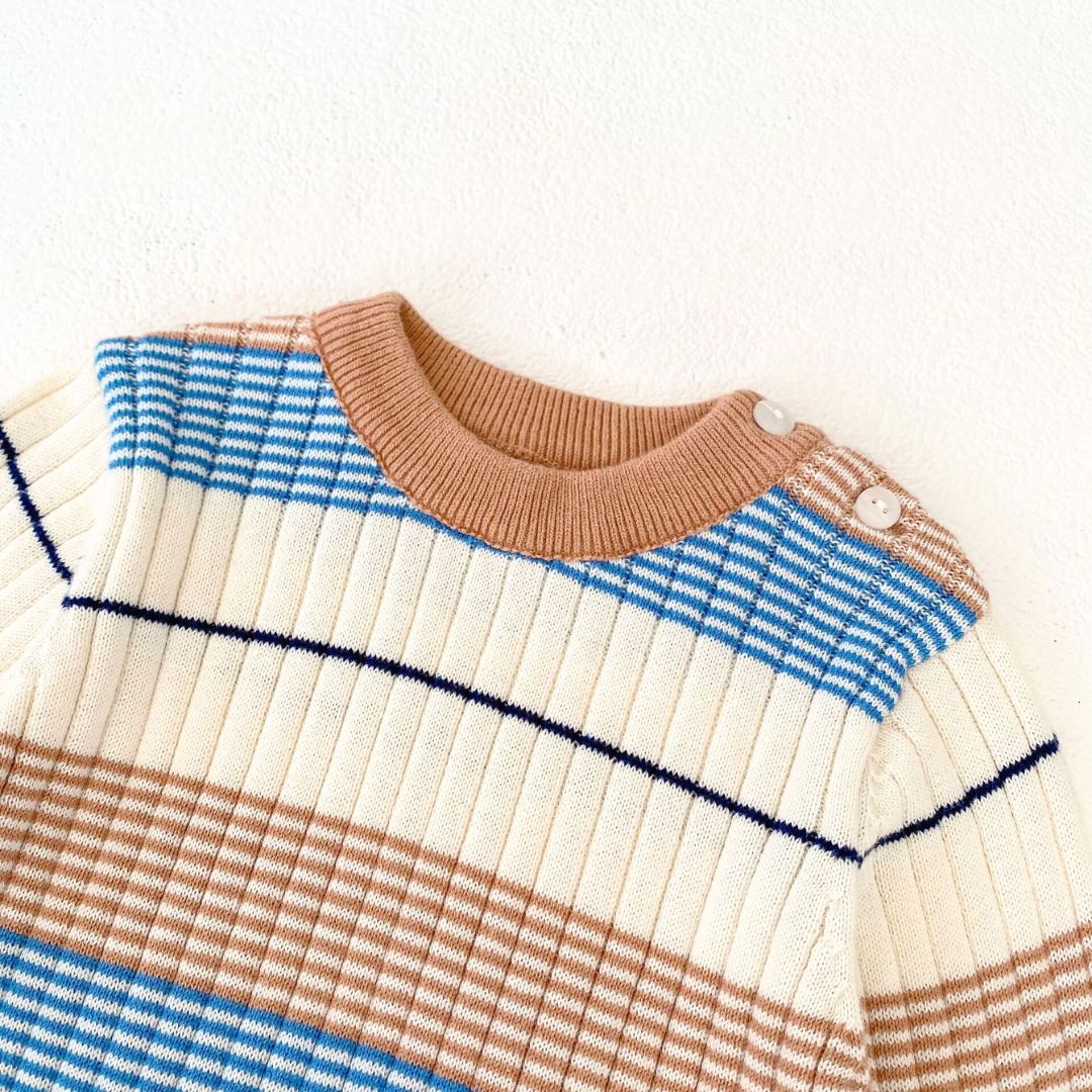 Baby Langarm Strick Body gestreift