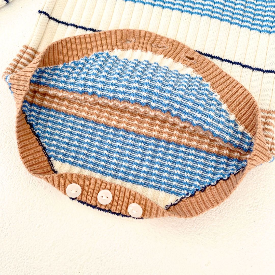 Baby Langarm Strick Body gestreift