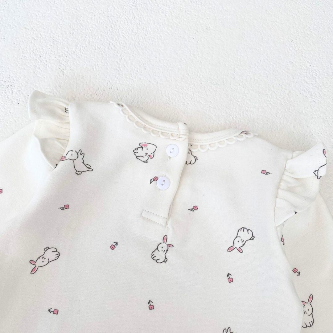 Baby Body langarm mit Hasen Allover Print