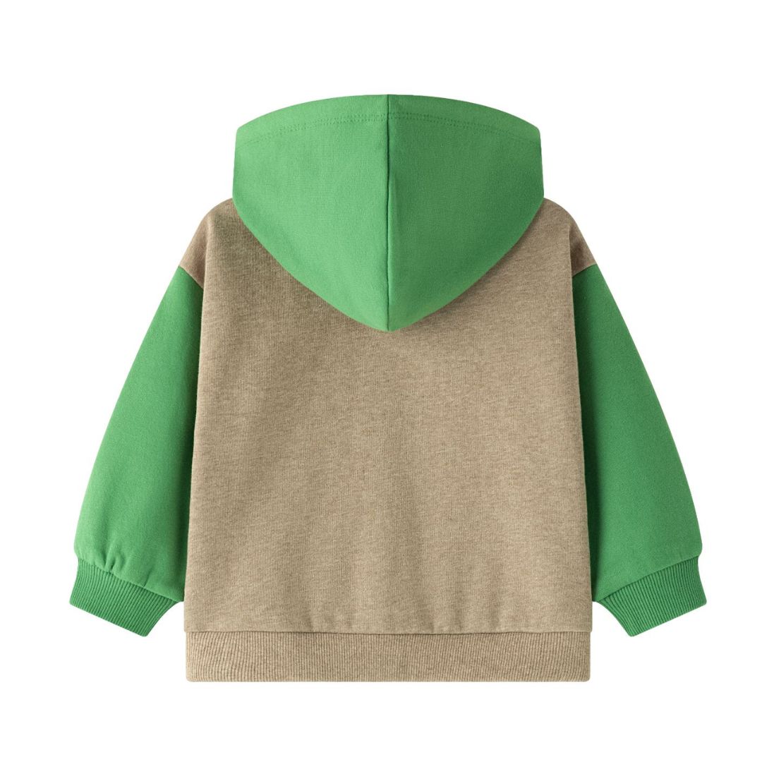 Sweatshirtjacke mit Colorblockdesign 'Tomato'