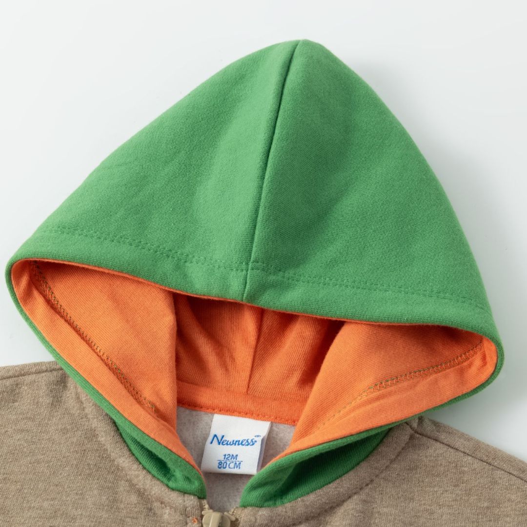 Sweatshirtjacke mit Colorblockdesign 'Tomato'