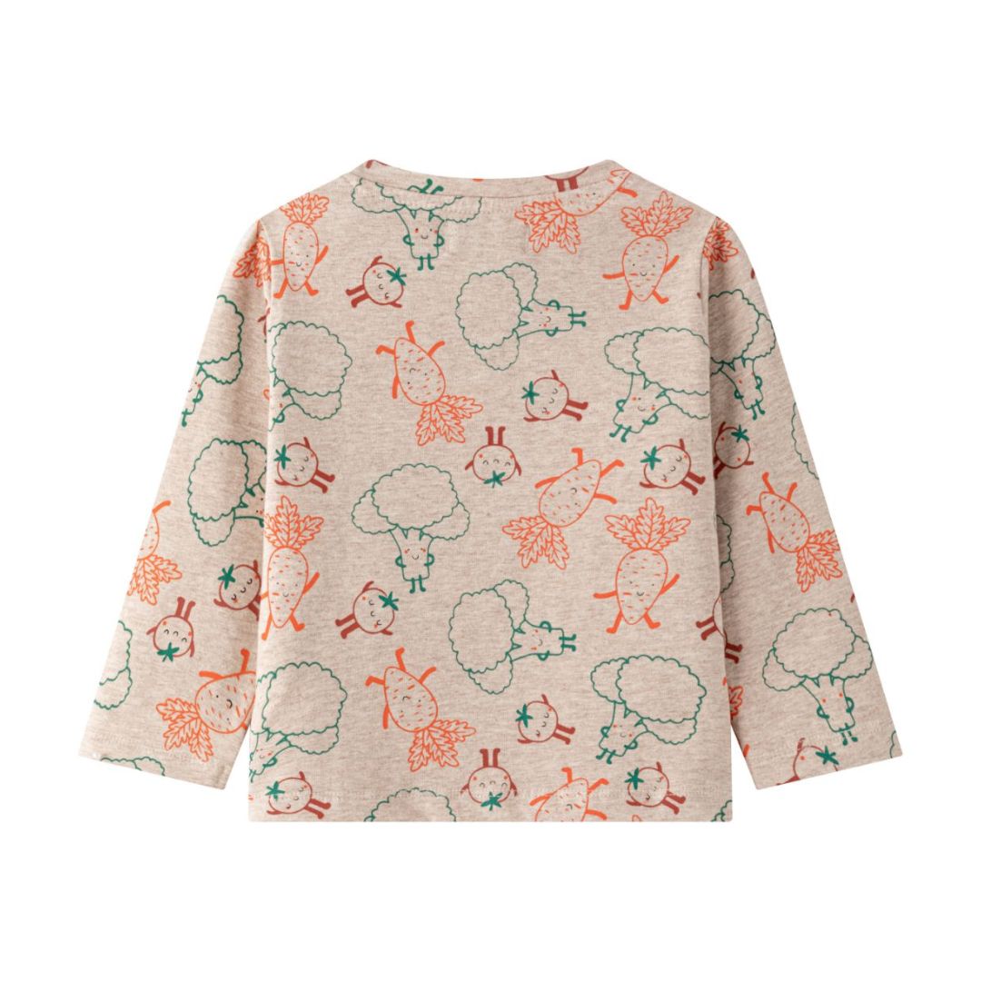 Baby Langarmshirt 'Vegetables' sand