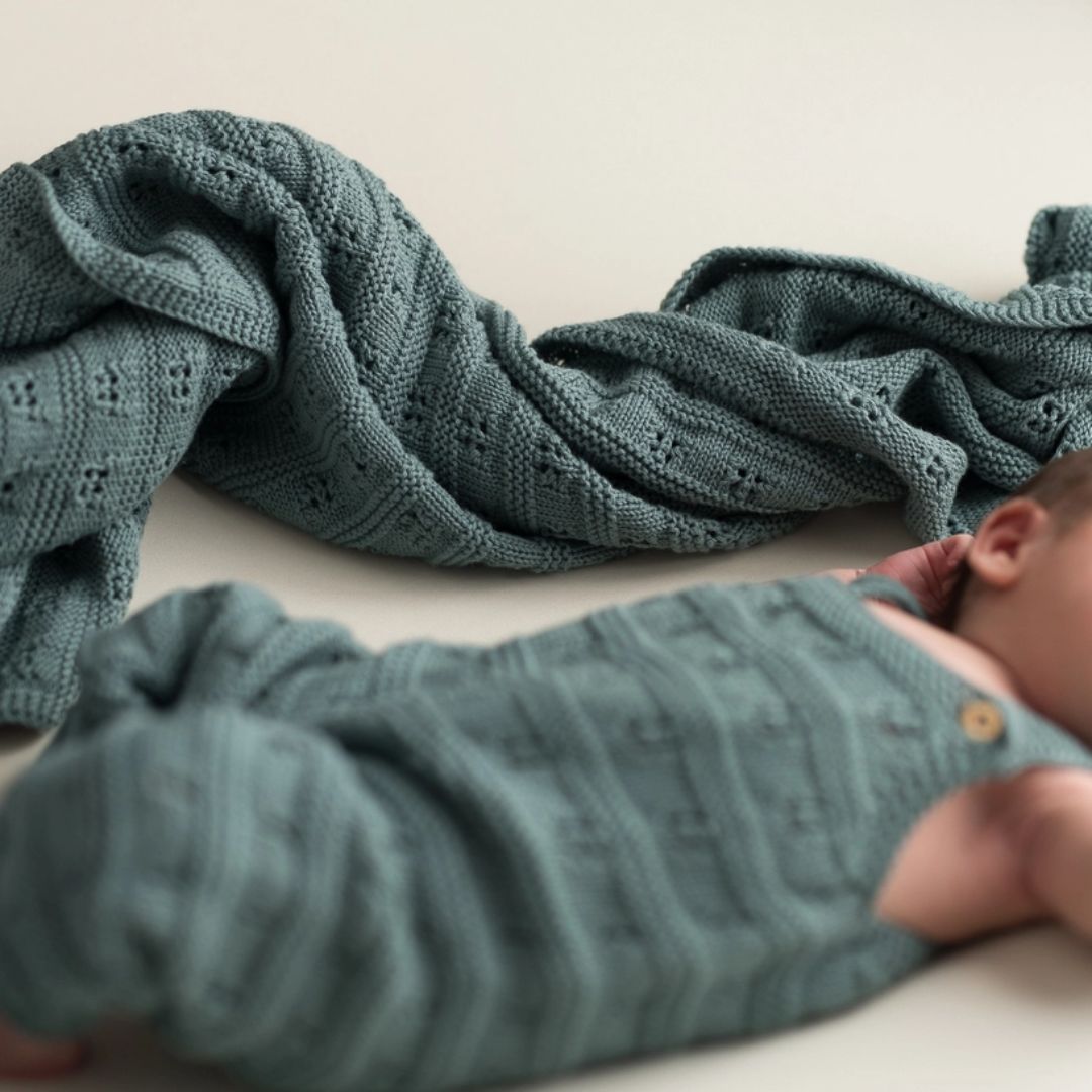 Neugeborenen & Baby Strampler 'Openwork' blau