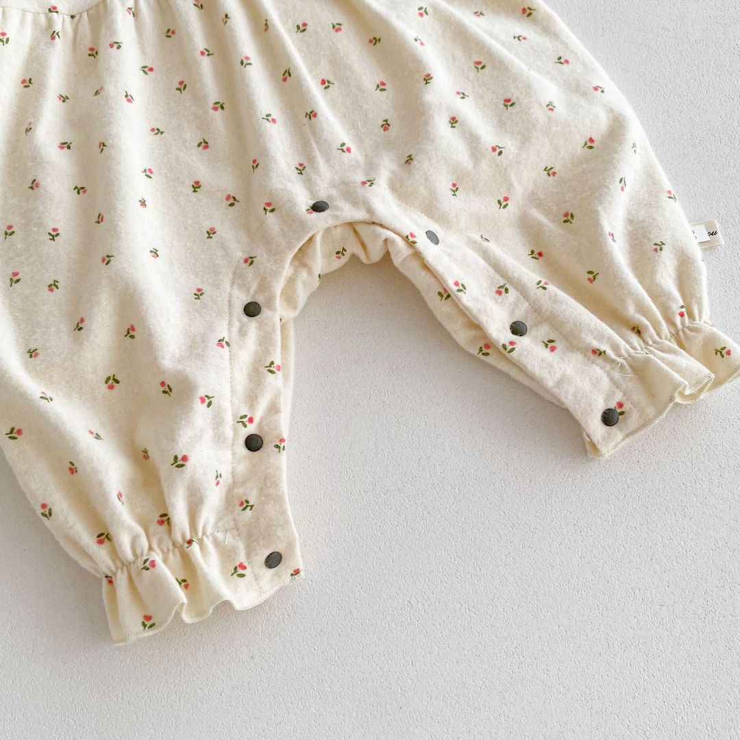 Baby Strampler Langarm Overall mit Blumenmuster