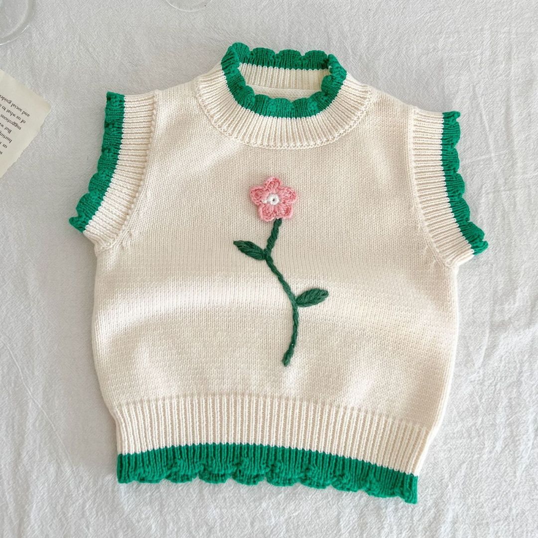 Baby Strick-Pollunder mit Stickerei aus Baumwolle