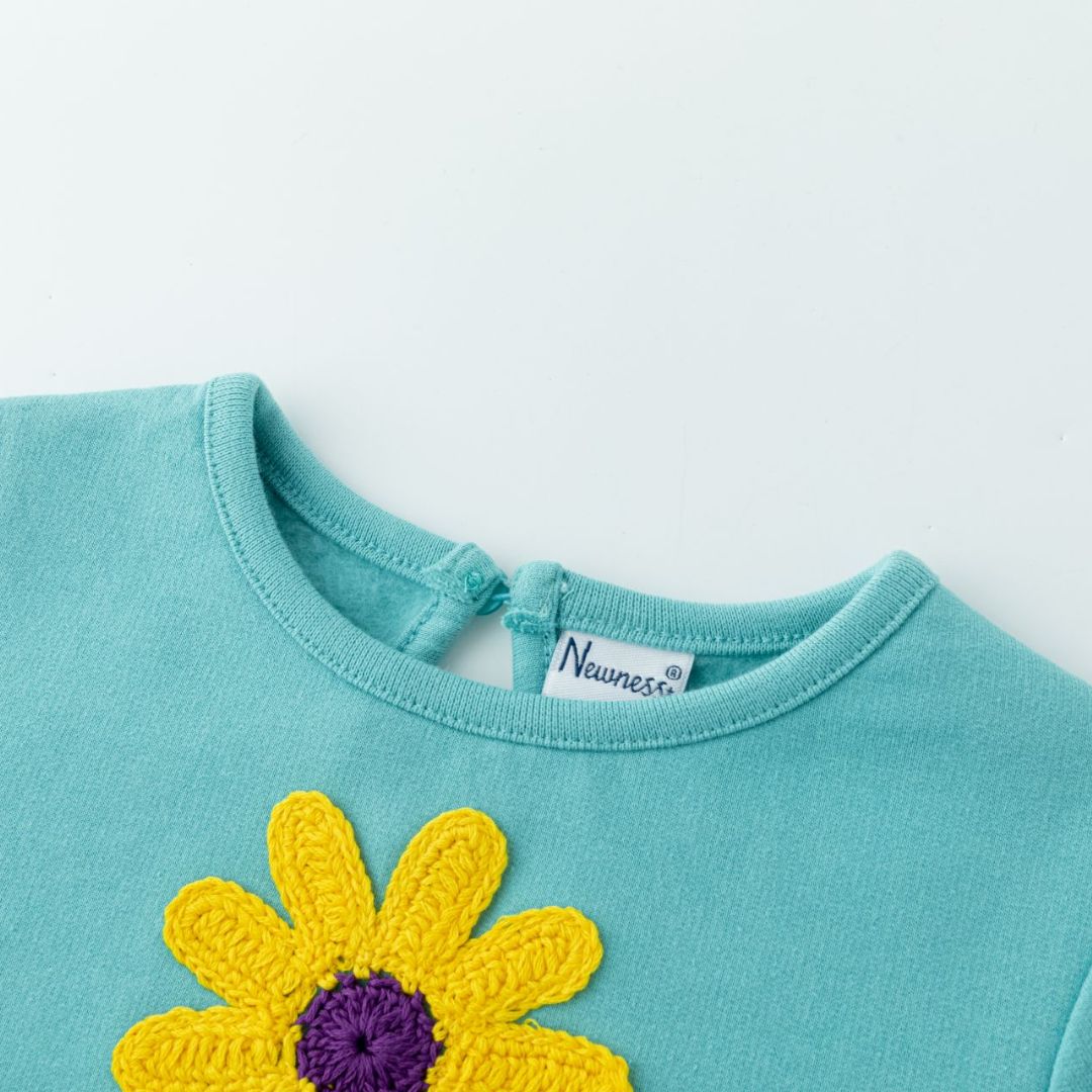 Baby Sweatshirt aus aufgerautem Fleece 'Flower'