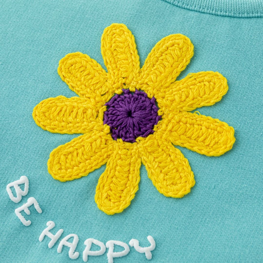 Baby Sweatshirt aus aufgerautem Fleece 'Flower'