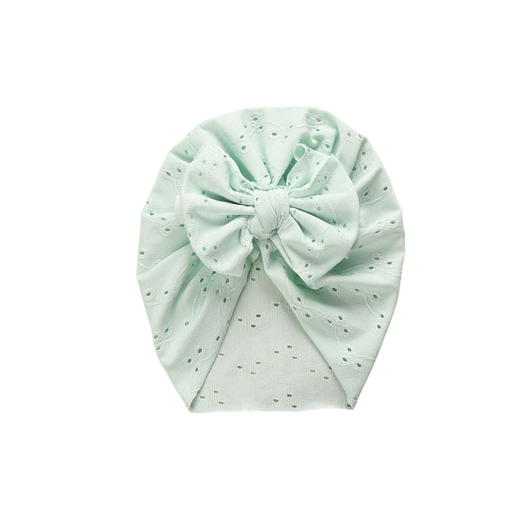 Turban mit Loch Stickerei grün