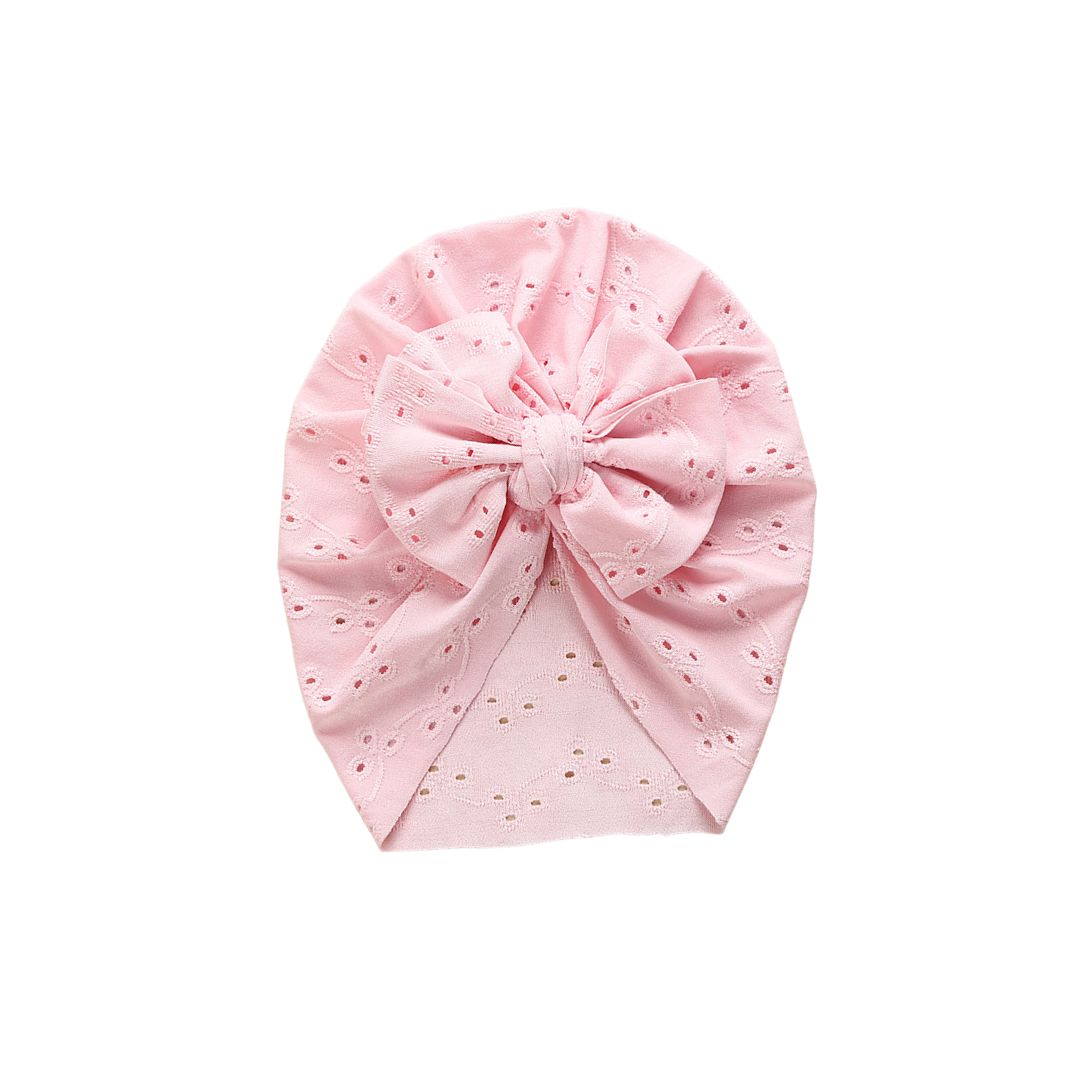 Turban mit Loch Stickerei light pink
