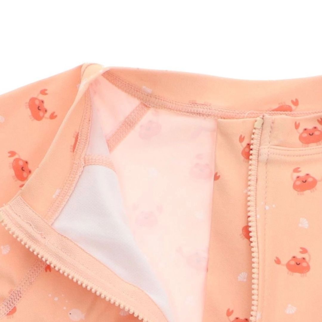 Badeanzug mit Reißverschlus 'Krabben' korall UPF 50+