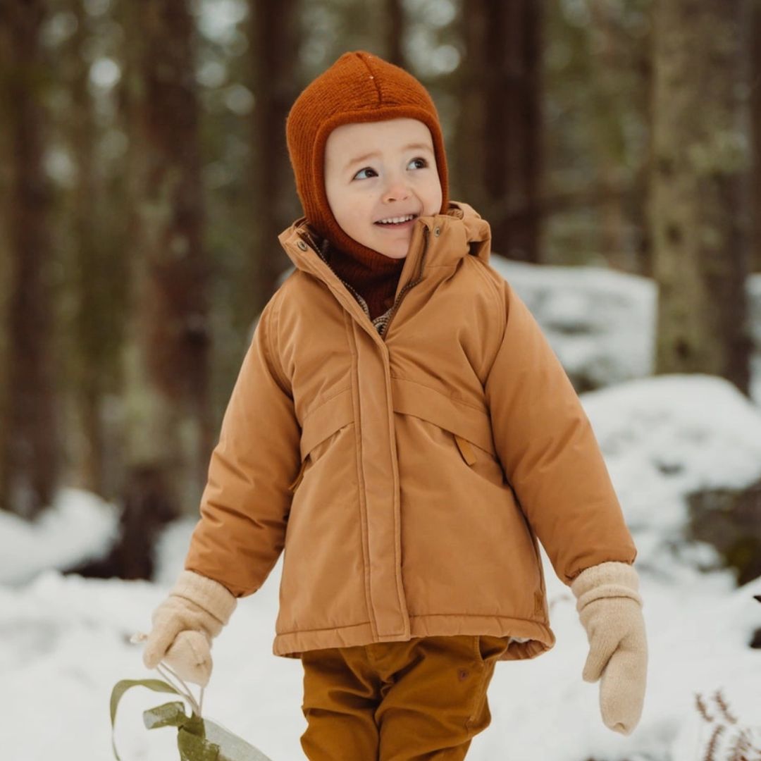 Baby & Kinder Balaclava Sturmhaube GOTS Bio-Baumwolle rost