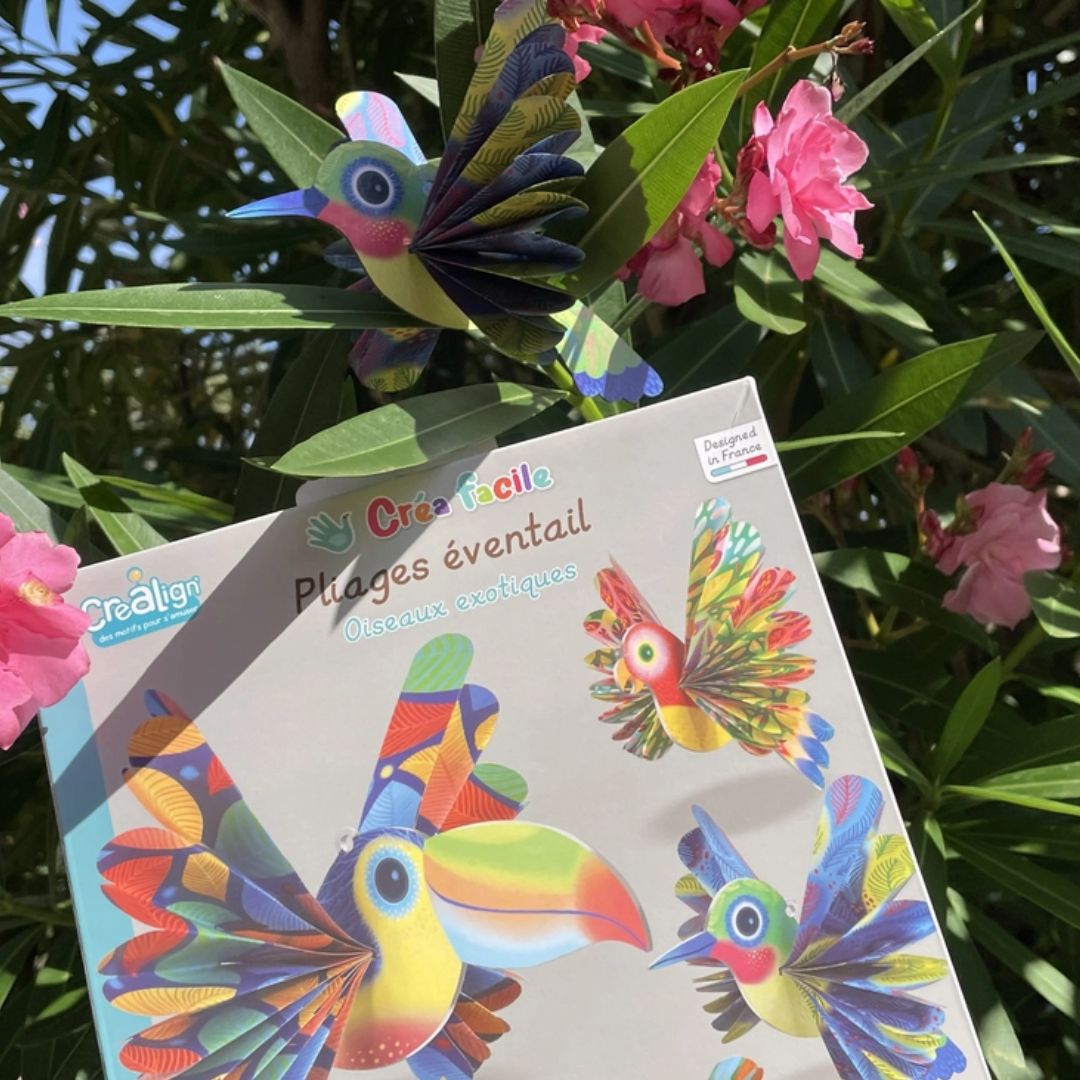 Erstelle Fächer „Exotische Vögel“ Falttechnik