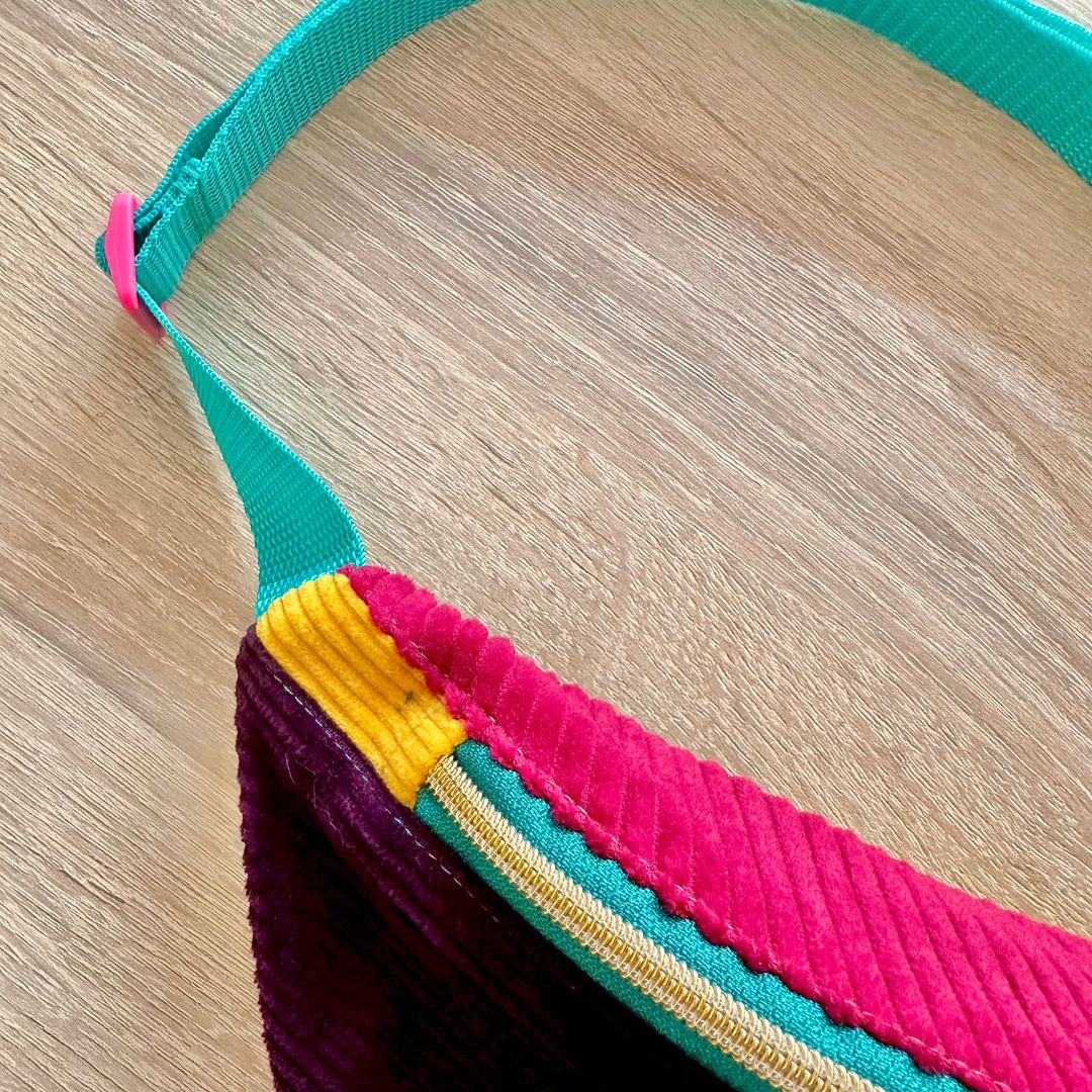 Damen Hipbag 'Patchwork Unique' lila/fuchsia/gelb