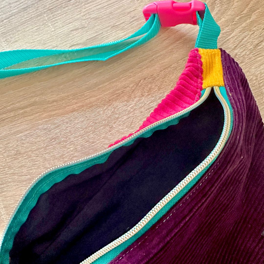 Damen Hipbag 'Patchwork Unique' lila/fuchsia/gelb