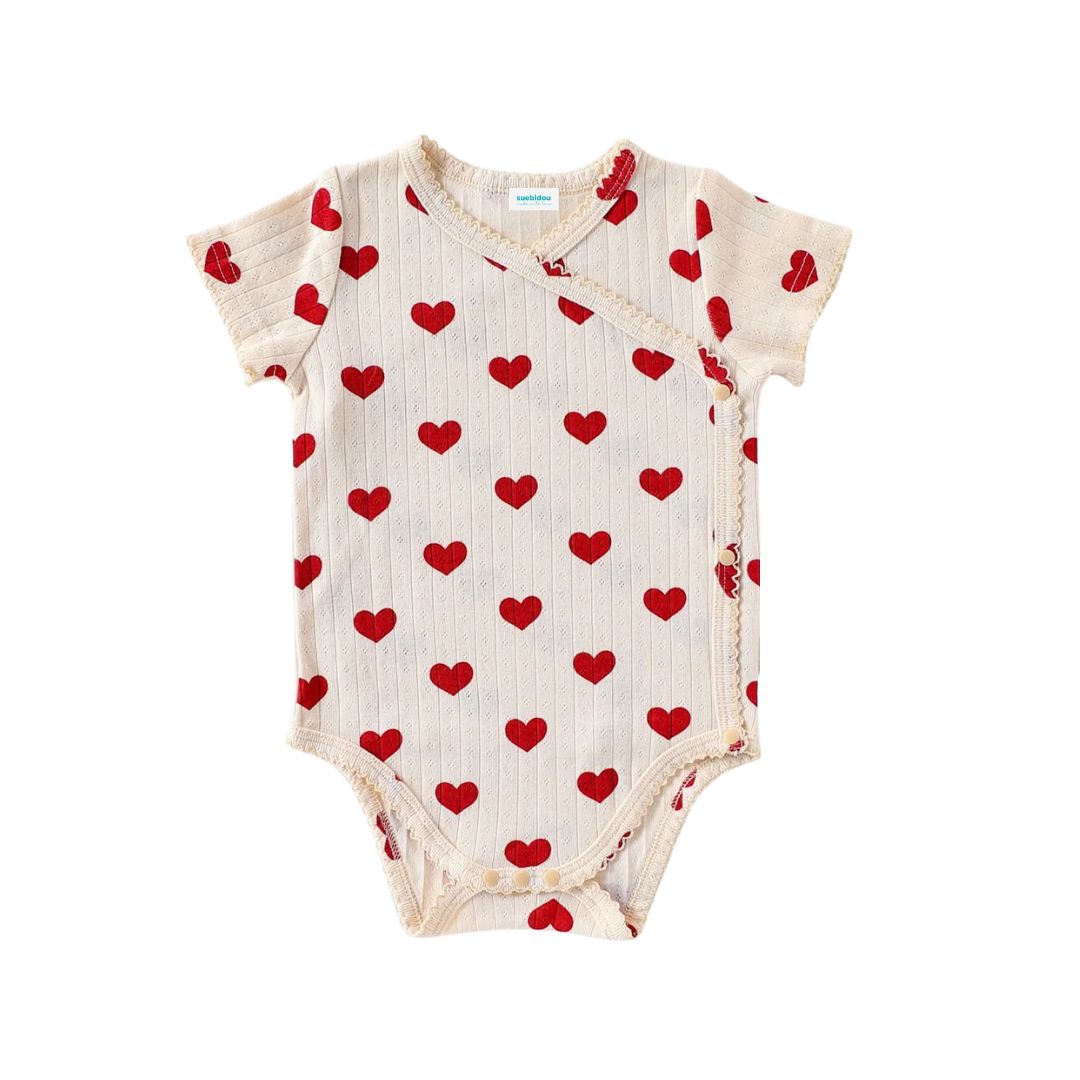 Baumwoll-Body Kurzarm 'Hearts'