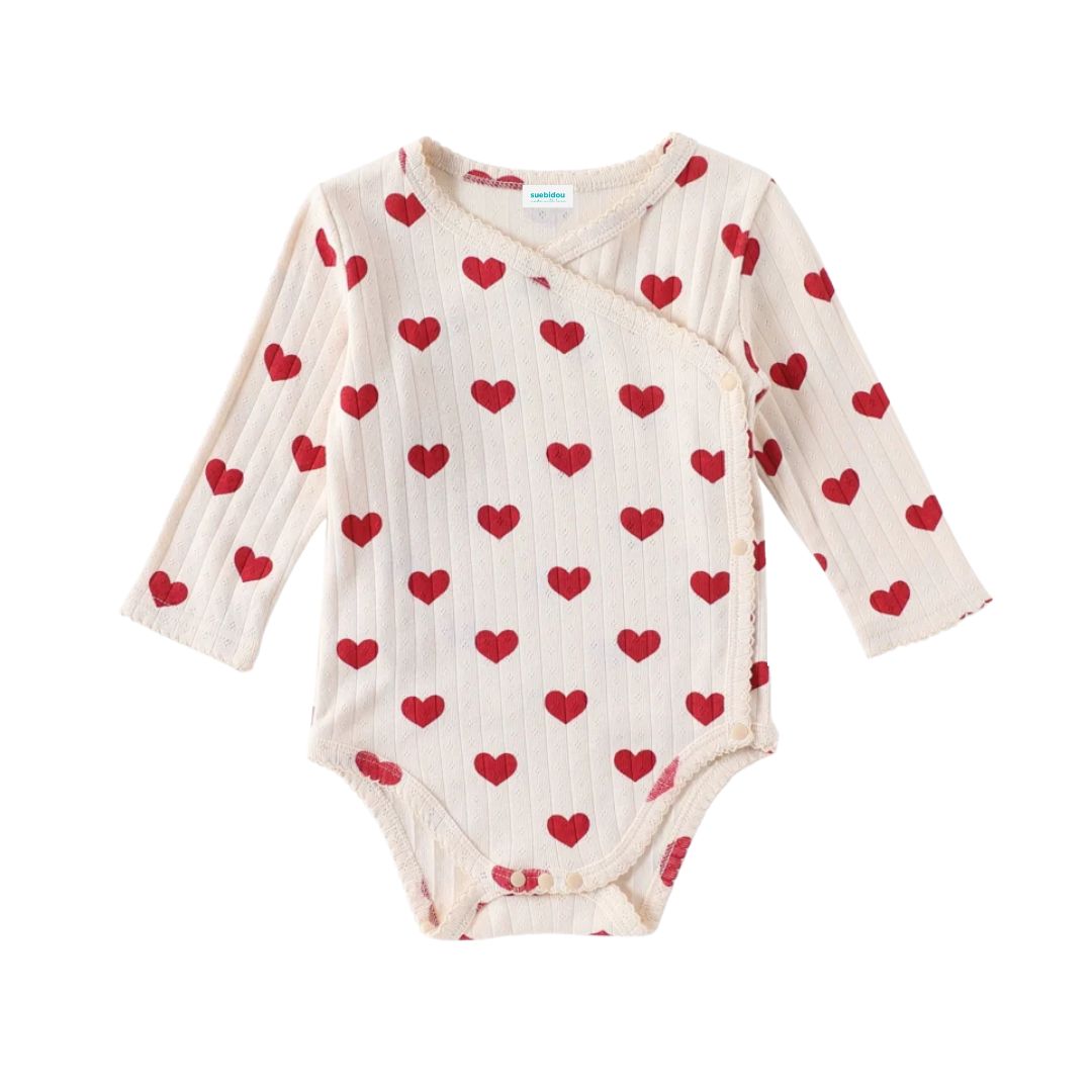 Baumwoll-Body Langarm 'Hearts'