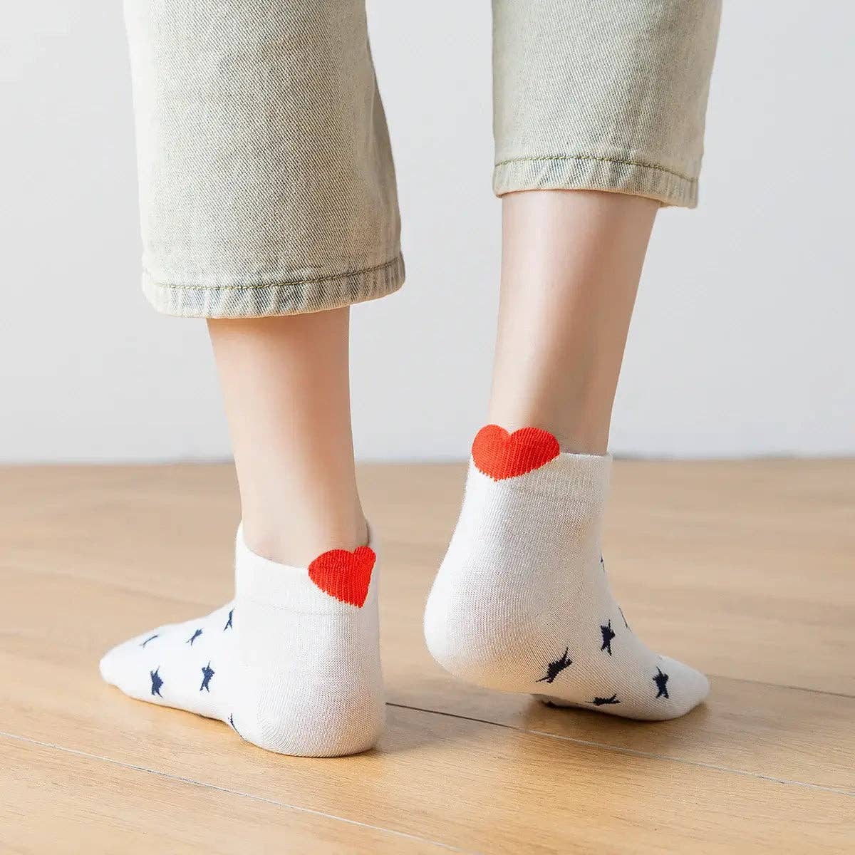 Damen Socken kurz mit Herz verschiedene Varianten