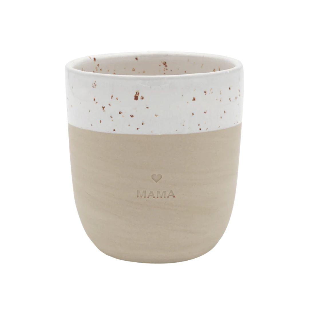 Steingut Becher Mama